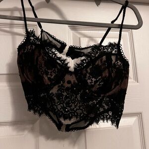 Faye Lace Long line black bra. For love and lemons